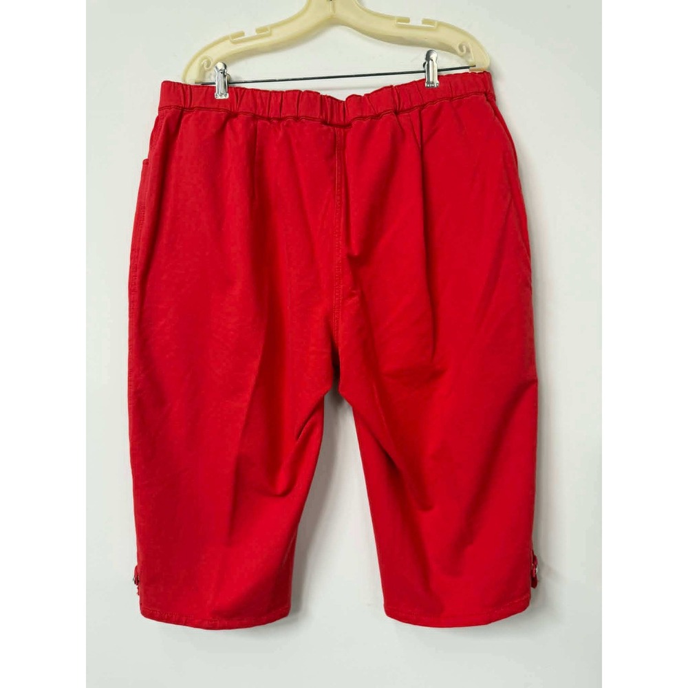 Quacker Factory Dream of Jeannes 1X Red Rhinestone Heart Crop Pants Capris